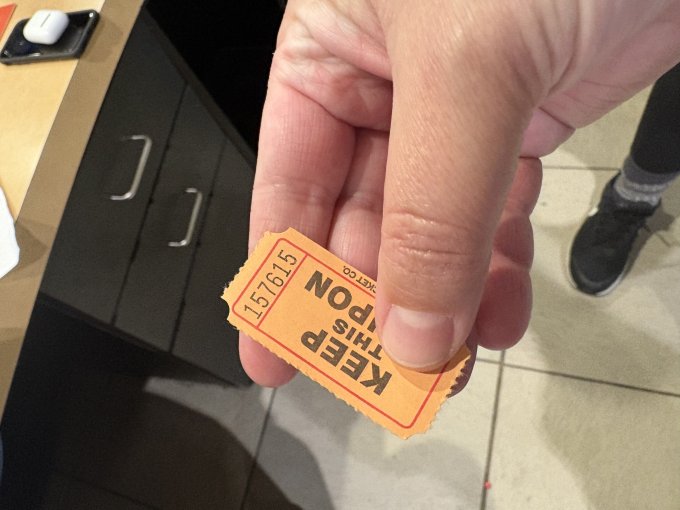 Winning ticket $184.00, text to 5064513797